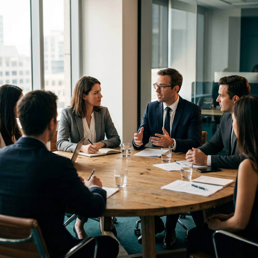 Reunião de boardroom institucional · case Estado e OSs, Sergipe